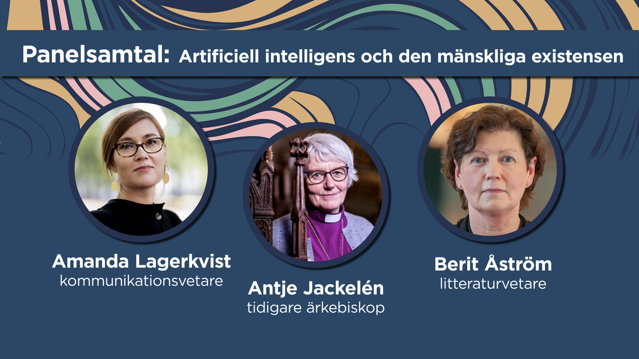 Profilfoto på Antje Jackelén, Amanda Lagerkvist och Berit Åström.