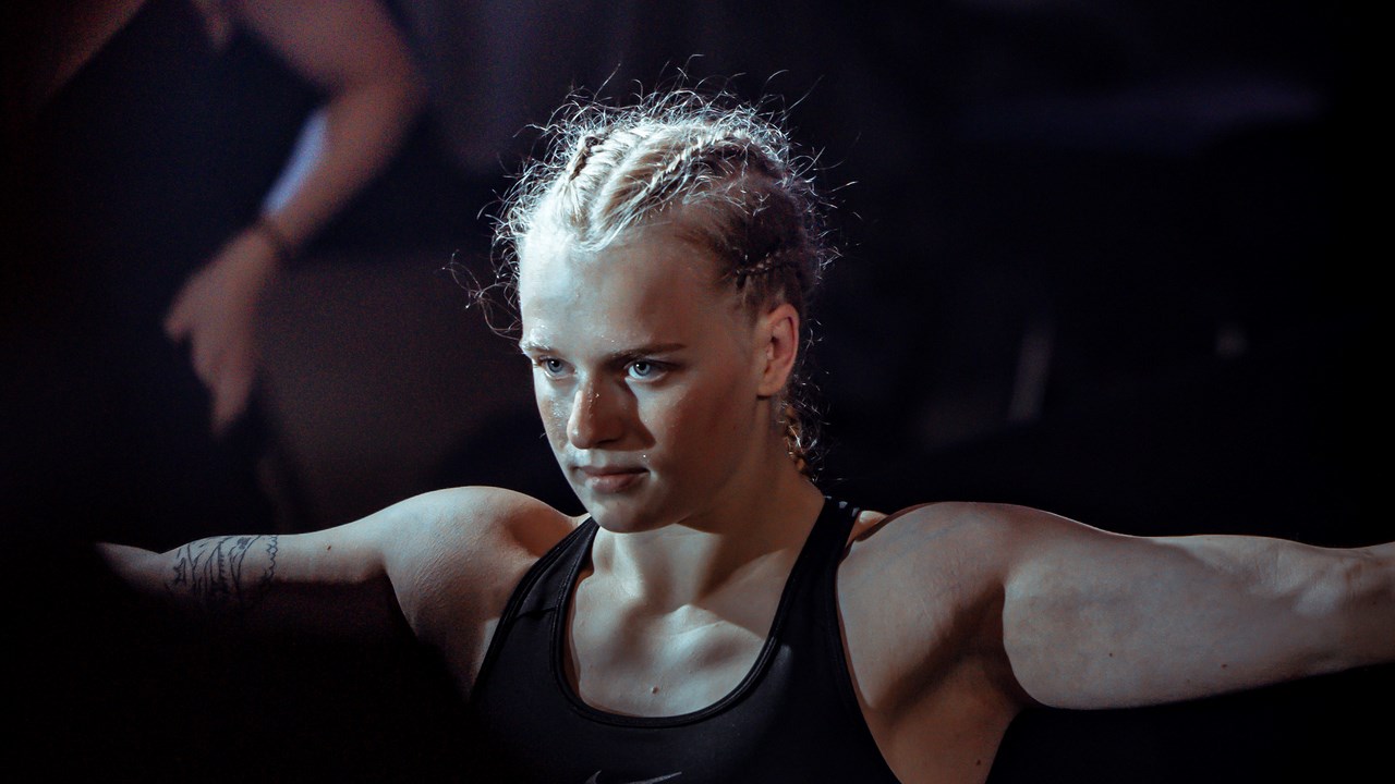 Emma Schiöler, under en MMA match i Battle of Botnia