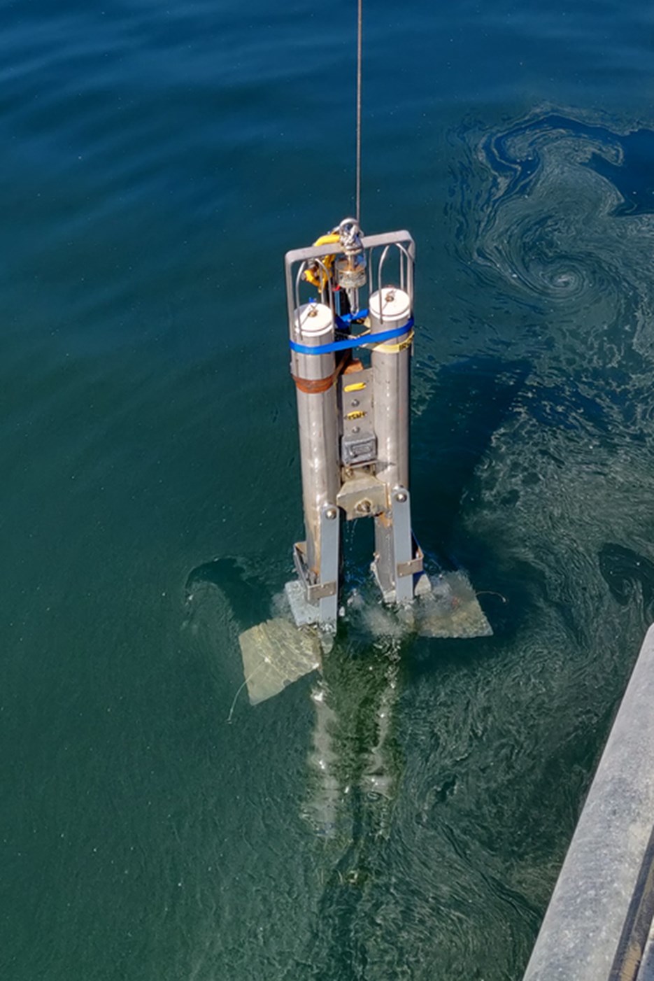 sediment sampling in waters with algae blooms.