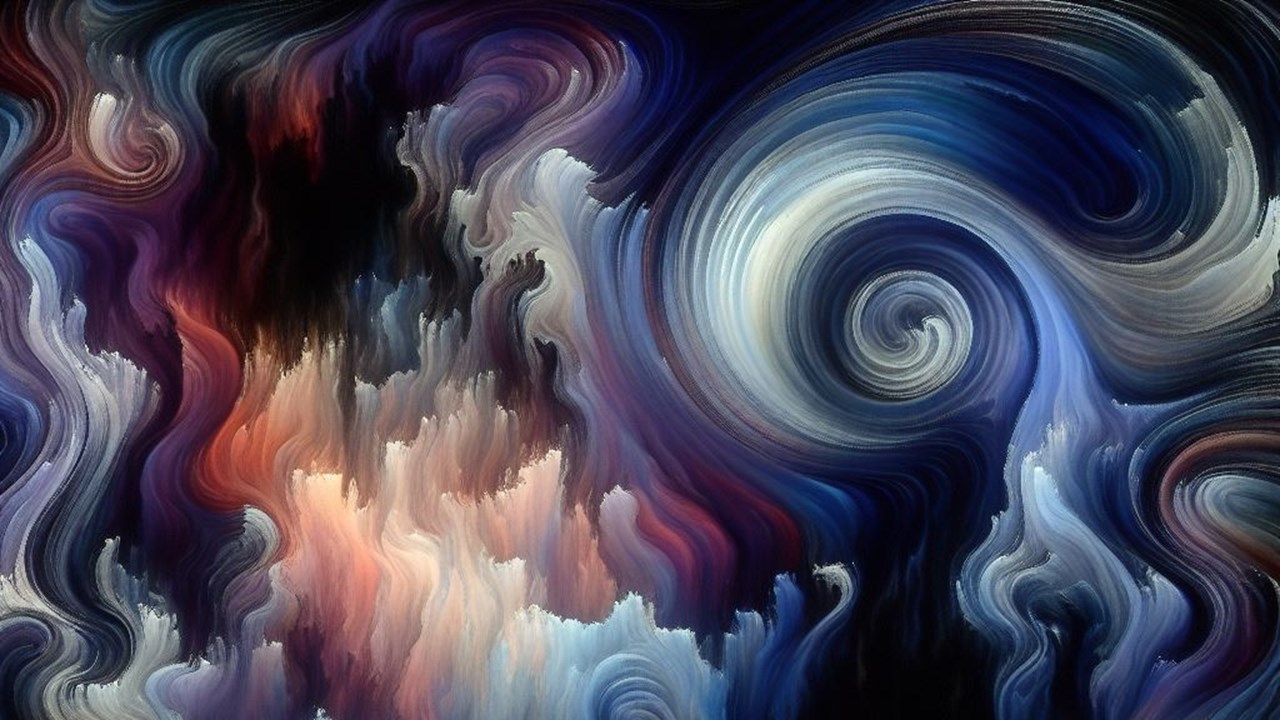 Abstract swirls in different colors