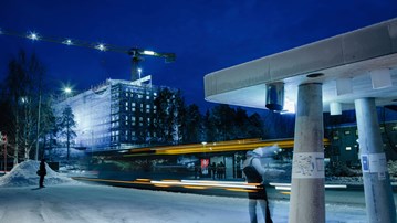 Busshållplats vid Campus