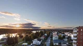 Vy över bostadsområde i Umeå.