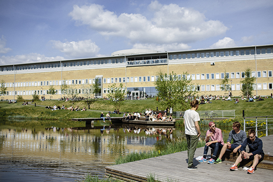 Picture of the pond at Campus Umeå.