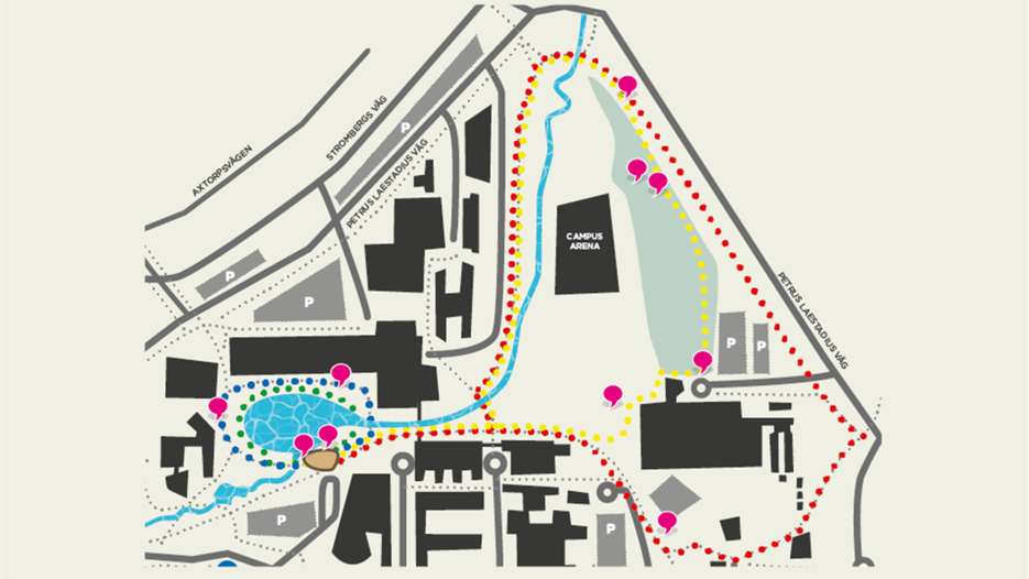 Map over stations for the physical literate campus