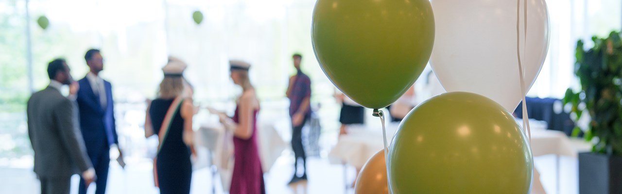 balloons at graduation ceremony