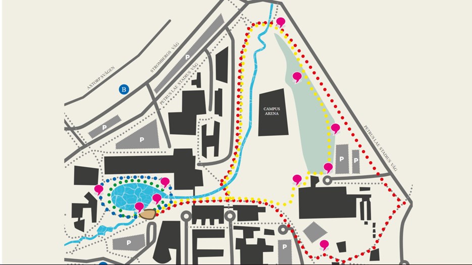 Map over stations for the physical literate campus