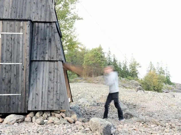 Vindskydd på klapperstrand