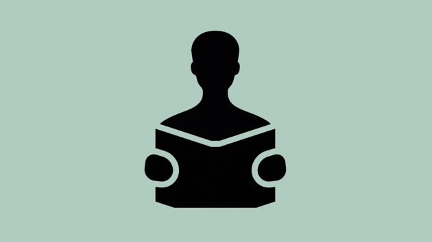 Symbol of a person reading a book.