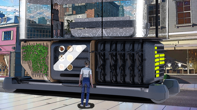 The Chicago system in chicago focuses on a rentable meeting space for companies and freelancers. It has a fully covered roof top made of sustainable photochromic glass with textures inspired by Chicago architecture.