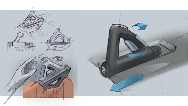 The vehicle is controlled by rotating and sliding movements of the two sidestick left and right of the driver.