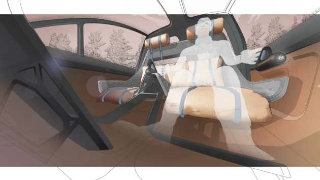 Floating over the road in the Hyundai Gon.