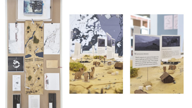 Exhibition model curated as an imaginary landscape showing relations and aspects of the proposal